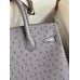 Hermes Birkin 30 Retourne Handmade Bag In Gris Asphalt Ostrich Leather