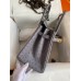 Hermes Birkin 30 Retourne Handmade Bag In Gris Asphalt Ostrich Leather