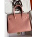 Hermes Birkin 30 Retourne Handmade Bag In Terre Cuite Ostrich Leather