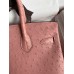 Hermes Birkin 30 Retourne Handmade Bag In Terre Cuite Ostrich Leather