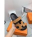 Hermes Womens Chypre Sandals In Brown Calfskin