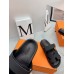 Hermes Womens Chypre Sandals In Black Calfskin