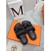 Hermes Womens Chypre Sandals In Black Calfskin