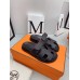 Hermes Womens Chypre Sandals In Black Epsom Calfskin