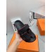 Hermes Womens Chypre Sandals In Black Epsom Calfskin