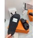 Hermes Womens Chypre Sandals In Black Epsom Calfskin