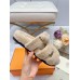 Hermes Womens Chypre Sandals In Off White Shearling