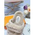 Hermes Womens Chypre Sandals In Off White Shearling