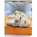 Hermes Womens Chypre Sandals In Off White Shearling