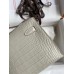 Hermes Kelly Pochette Handmade Bag In Beton Matte Alligator Leather