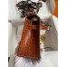 Hermes Kelly Pochette Handmade Bag In Gold Matte Alligator Leather
