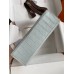 Hermes Kelly Pochette Handmade Bag In Pearl Grey Matte Alligator Leather