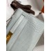 Hermes Kelly Pochette Handmade Bag In Pearl Grey Matte Alligator Leather