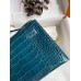 Hermes Kelly Pochette Handmade Bag In Colvert Shiny Alligator Leather