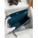 Hermes Kelly Pochette Handmade Bag In Colvert Shiny Alligator Leather