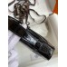 Hermes Kelly Pochette Handmade Bag In Black Shiny Alligator Leather