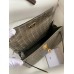Hermes Kelly Pochette Handmade Bag In Taupe Shiny Alligator Leather