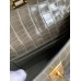Hermes Kelly Pochette Handmade Bag In Taupe Shiny Alligator Leather
