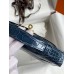 Hermes Kelly Pochette Handmade Bag In Vert Bosphore Shiny Alligator Leather