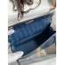 Hermes Kelly Pochette Handmade Bag In Vert Bosphore Shiny Alligator Leather