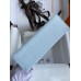 Hermes Kelly Pochette Handmade Bag In Blue Brume Epsom Calfskin