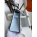 Hermes Kelly Pochette Handmade Bag In Blue Brume Epsom Calfskin
