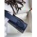 Hermes Kelly Pochette Handmade Bag In Blue Saphir Epsom Calfskin
