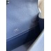 Hermes Kelly Pochette Handmade Bag In Blue Saphir Epsom Calfskin