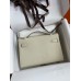 Hermes Kelly Pochette Handmade Bag In Craie Epsom Calfskin