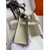 Hermes Kelly Pochette Handmade Bag In Craie Epsom Calfskin
