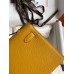Hermes Kelly Pochette Handmade Bag In Jaune Ambre Epsom Calfskin