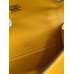 Hermes Kelly Pochette Handmade Bag In Jaune Ambre Epsom Calfskin