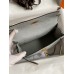 Hermes Kelly Pochette Handmade Bag In Blue Glacier Ostrich Leather