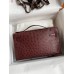 Hermes Kelly Pochette Handmade Bag In Bordeaux Ostrich Leather