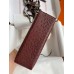 Hermes Kelly Pochette Handmade Bag In Bordeaux Ostrich Leather