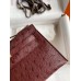 Hermes Kelly Pochette Handmade Bag In Bordeaux Ostrich Leather