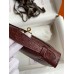 Hermes Kelly Pochette Handmade Bag In Bordeaux Ostrich Leather
