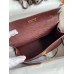Hermes Kelly Pochette Handmade Bag In Bordeaux Ostrich Leather