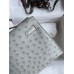Hermes Kelly Pochette Handmade Bag In Pearl Grey Ostrich Leather
