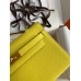 Hermes Kelly Pochette Handmade Bag In Lime Epsom Calfskin
