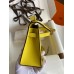 Hermes Kelly Pochette Handmade Bag In Lime Epsom Calfskin
