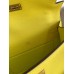 Hermes Kelly Pochette Handmade Bag In Lime Epsom Calfskin