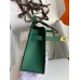 Hermes Kelly Pochette Handmade Bag In Malachite Epsom Calfskin