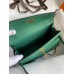 Hermes Kelly Pochette Handmade Bag In Malachite Epsom Calfskin
