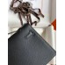 Hermes Kelly Pochette Handmade Bag In Black Epsom Calfskin