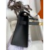 Hermes Kelly Pochette Handmade Bag In Black Epsom Calfskin