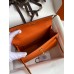 Hermes Kelly Pochette Handmade Bag In Orange Epsom Calfskin
