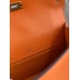 Hermes Kelly Pochette Handmade Bag In Orange Epsom Calfskin