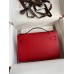 Hermes Kelly Pochette Handmade Bag In Red Epsom Calfskin