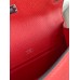 Hermes Kelly Pochette Handmade Bag In Red Epsom Calfskin